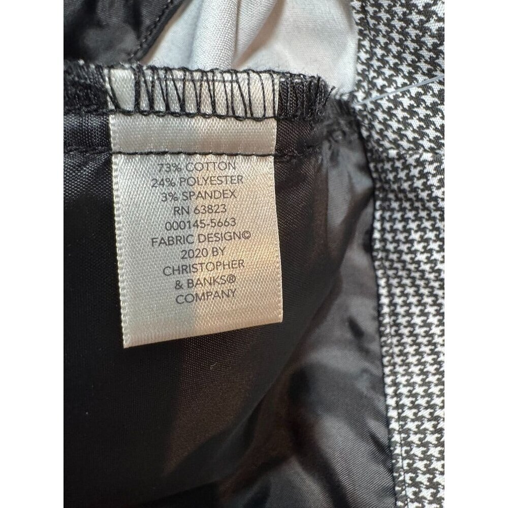 Christopher & Banks The Perfect Pant Mid Rise Houndstooth Trousers Womens 14 Avg - Picture 9 of 9